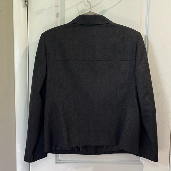 Talbot’s Petites Cropped 100% Wool Blazer Charcoal Gray Sz 14P - Picture 2 of 13